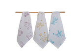 ‘Adorable Animals’ Organic cotton muslin Wash Cloth 3 pack